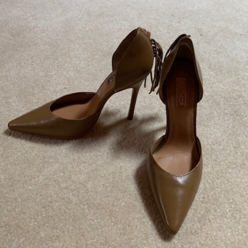 TOPSHOP Beige Camel Nude D'Orsay Heels - 7